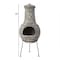 Vintiquewise Outdoor Clay Chiminea Fireplace Sun Design Wood Burning Fire Pit with Sturdy Metal Stand, Stone Gray QI004631.G - alternate 7